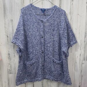 1226 d & co. Signature Blue Button-Up Knit Sweater